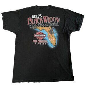 Harley-Davidson Bert’s “Black Widow” Port Charlotte FL T-Shirt L Biker Dealer